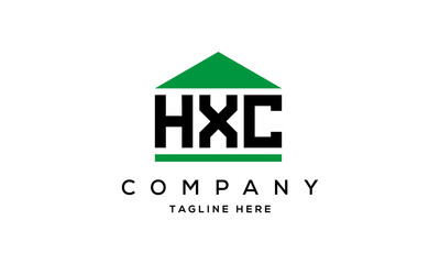 HXC three letter house for real estate logo design
