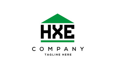 HXE three letter house for real estate logo design