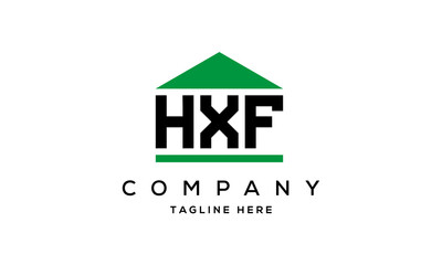 HXF three letter house for real estate logo design