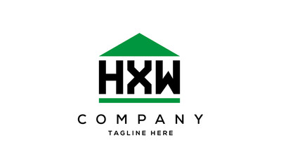 HXW three letter house for real estate logo design