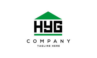 HYG three letter house for real estate logo design