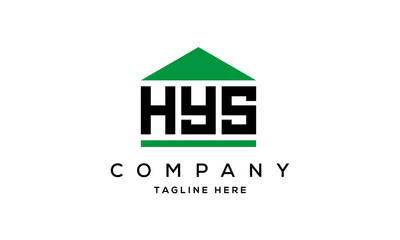 HYS three letter house for real estate logo design