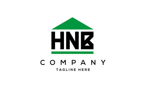 HNB three letter house for real estate logo design