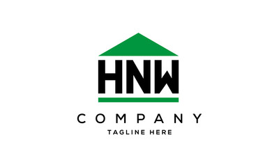 HNW three letter house for real estate logo design