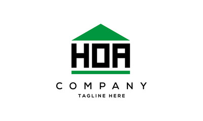 HOA three letter house for real estate logo design