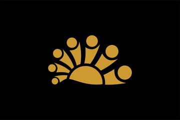 Charity group logo design vector. Social human logo design. People icon design.