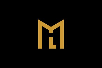 Letter ML initial logo design vector.