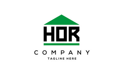 HOR three letter house for real estate logo design