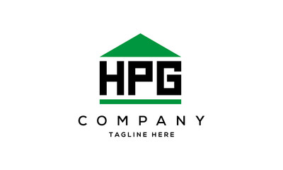 HPG three letter house for real estate logo design