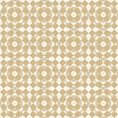 ethnic pattern with geometric seamless flower in brown background for fabric