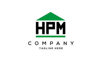 HPM three letter house for real estate logo design