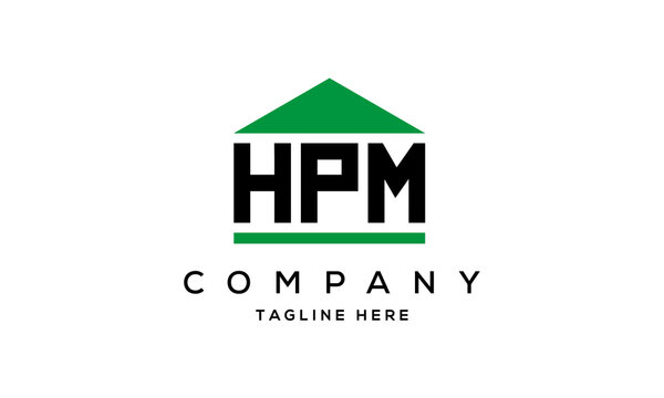 HPM three letter house for real estate logo design