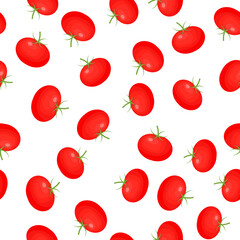 Seamless pattern with tomato isolated on white background