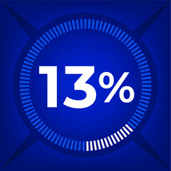 13 percent count on dark blue background