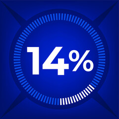 14 percent count on dark blue background