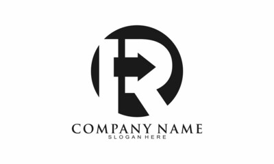 Letter R arrow icon logo