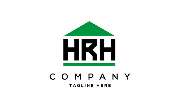 HRH three letter house for real estate logo design