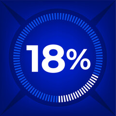 18 percent count on dark blue background