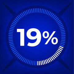 19 percent count on dark blue background
