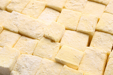 Tasty sweet marshmallows as background