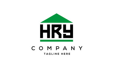 HRY three letter house for real estate logo design