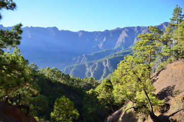 VISTAS DE LA CALDERA DE TABURIENTE, EN LA ISLA DE LA PALMA, ISLAS CANARIAS