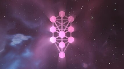 Beautiful Relaxing Animation Loop of the Tree of Life with a Cosmos Traveling Background. Ideal for Meditation Music.