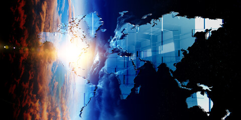 Global technologies concept. Elements of the image furnished by NASA