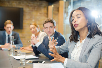 Business people talking in conference room
