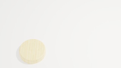 Wood podium minimalist on white background. 3d illustration rendering . modern . simple . minimalist . bright . elegant. for flyer, poster, business and etc