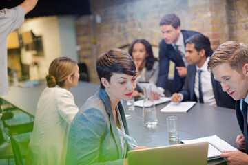 Business people talking in conference room meeting