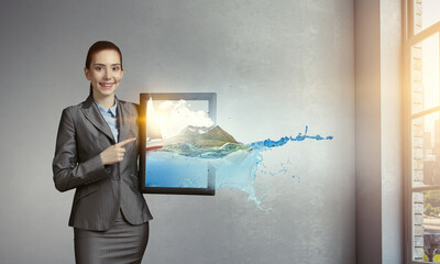 Image of mountain and ocean waves