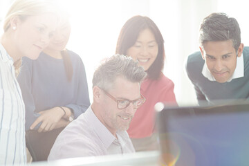 Fototapeta premium Business people working at computer in office