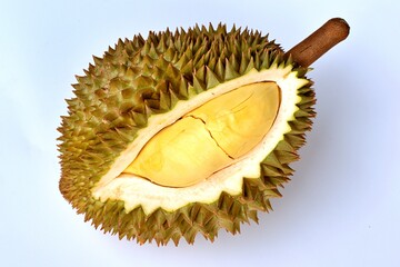 Obraz premium Durian fruit has a bad smell on a white background.