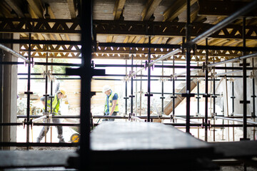 Construction workers at construction site