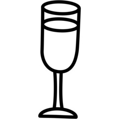 champagne glass hand drawn outline doodle icon