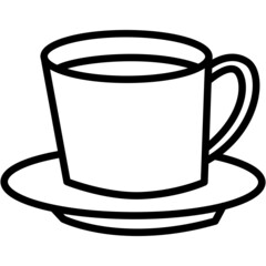 tea cup hand drawn outline doodle icon