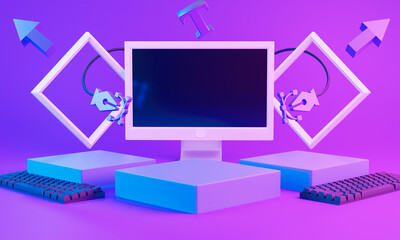 Product display with computer design tools 3d render