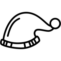 santa claus hat hand drawn outline doodle icon