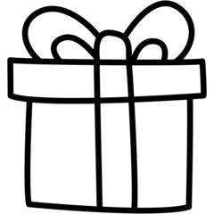 christmas gift box hand drawn outline doodle icon
