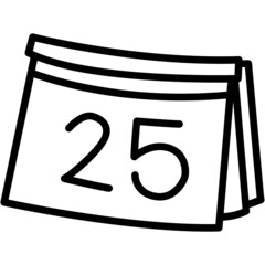 christmas calendar december 25 hand drawn outline doodle icon