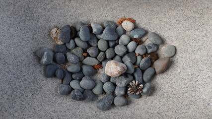 Fototapeta na wymiar Japanese Temple Small Rock and Stones 