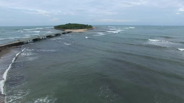宮崎県の青島海岸を上空から見た風景、日本宮崎県の有名な観光地、