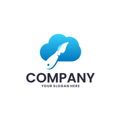 cloud and paintbrush, logo design inspiration