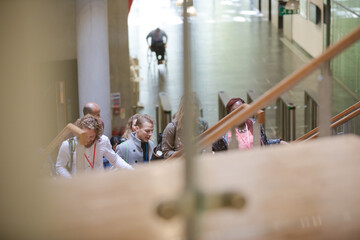 People going upstairs