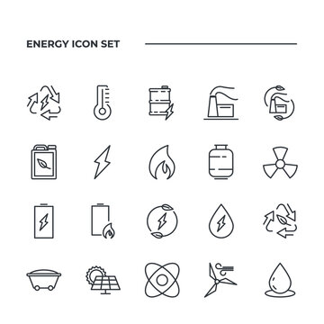 Energy set icon, isolated Energy set sign icon, vector illustration
