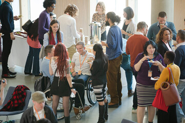 People talking during conference break