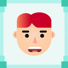 Fototapeta premium Male head flat design vector illustration