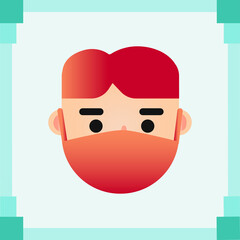 Fototapeta premium Male head flat design vector illustration