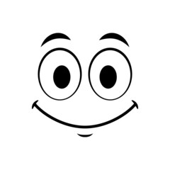 Vector Happy Smiling Face Expression on White Background